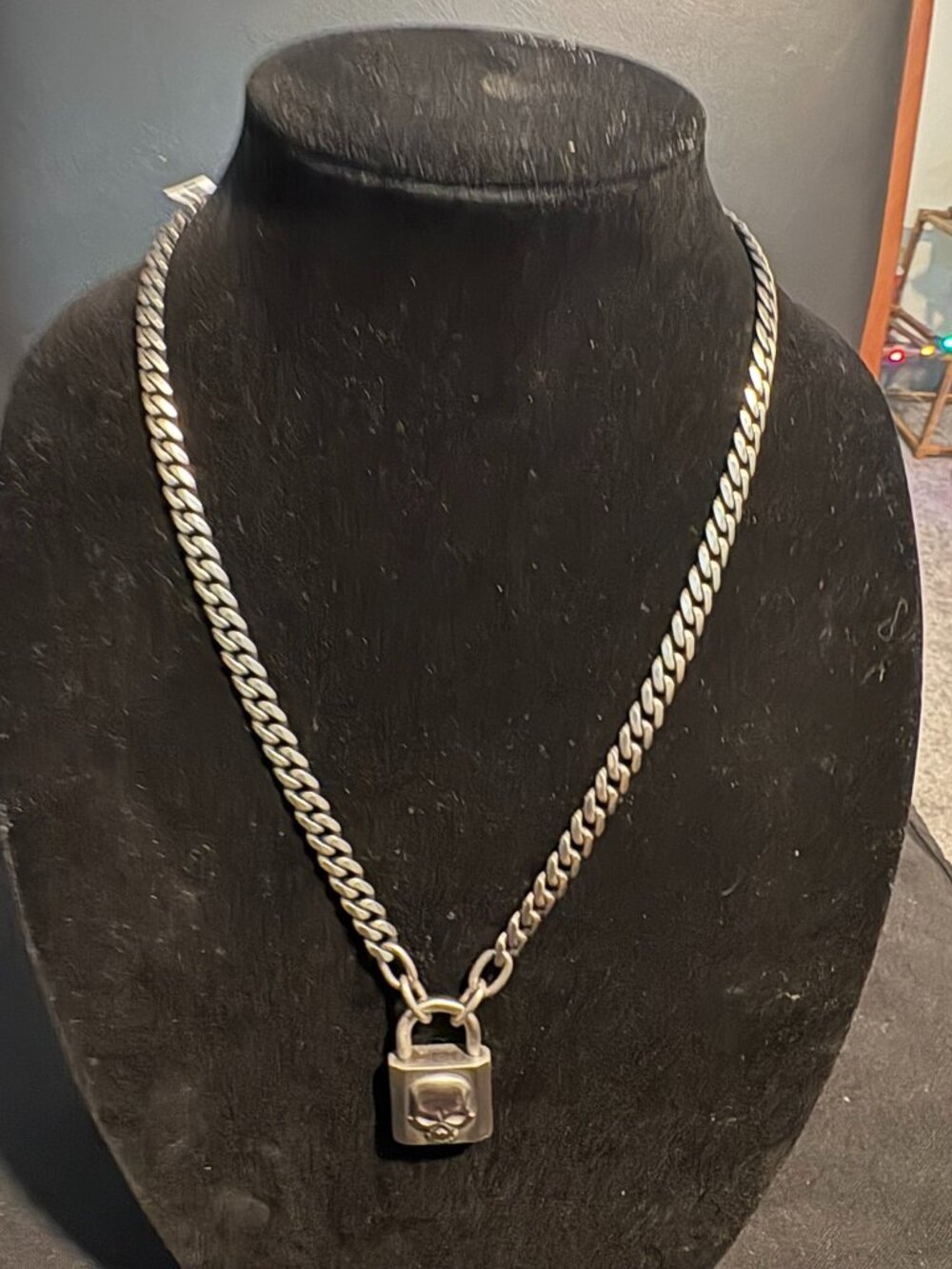 HARLEY DAVIDSON DEADLOCK SKULL CHAIN NECKLACE
